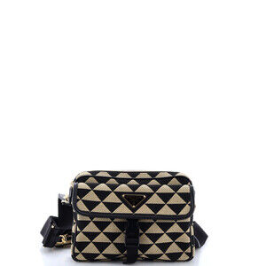 Prada Small Symbole Front Pocket Zip Messenger